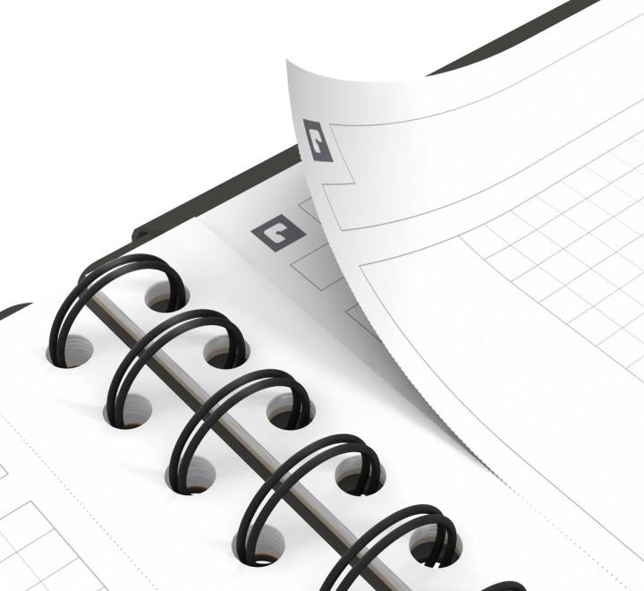 Oxford International Meeting Book szervezőnapló, B5, 80 oldal, 90 g/m²-es optikai papír, kockás, szürke