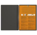 Oxford International Meeting Book szervezőnapló, B5, 80 oldal, 90 g/m²-es optikai papír, kockás, szürke