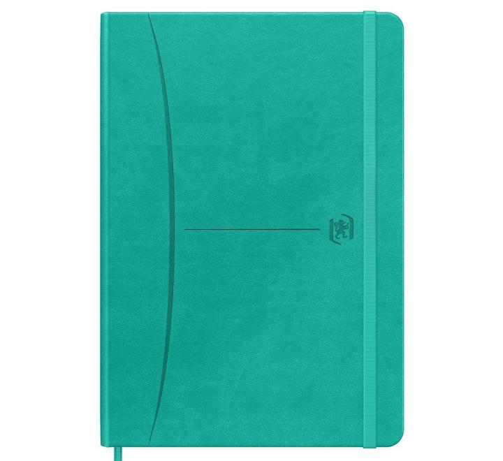 Caiet premium cu elastic Oxford signatura A5 104f, punctat, turcoaz