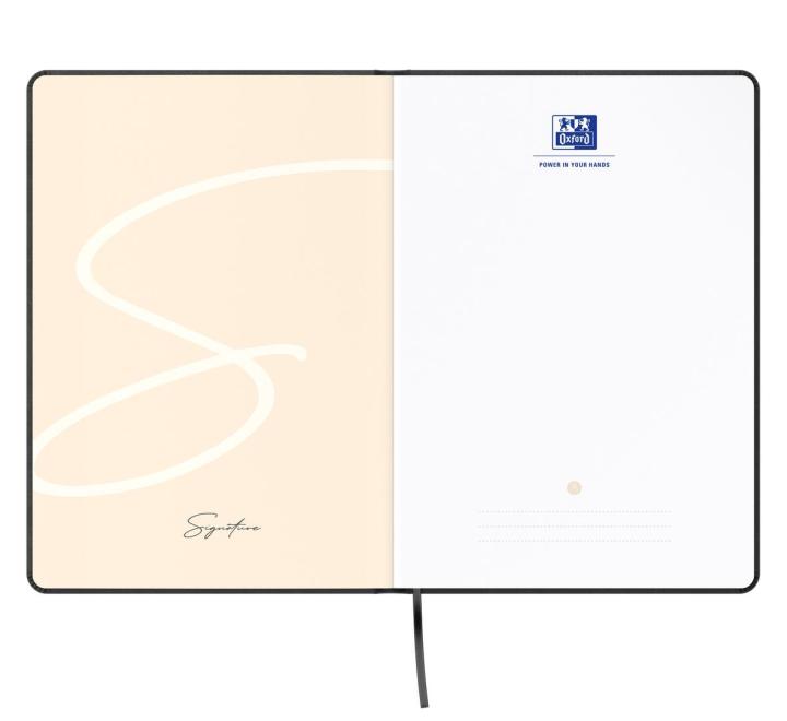 Caiet premium cu elastic Oxford signatura A5 80f, punctat, negru