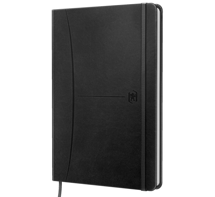 Caiet premium cu elastic Oxford signatura A5 80f, punctat, negru