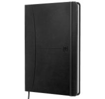 Caiet premium cu elastic Oxford signatura A5 80f, punctat, negru