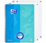 Oxford Touch duo A4+ füzet, 80 lap, írópapír/kockás, kék és aqua