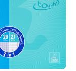 Oxford Touch duo A4+ füzet, 80 lap, írópapír/kockás, kék és aqua