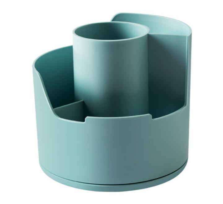 Forgó íróeszköz-tartó, 4 rekesszel, kék