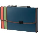 Merev műanyag aktatáska, fogantyúval, 7 rekesszel Deli vegyes szinek