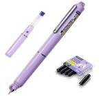 Visszahúzható toll, lila test + 5 kék tintapatron