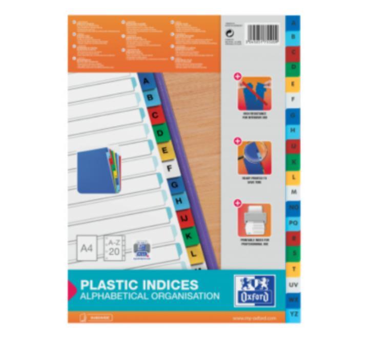 Műanyag index elválasztó A-Z Oxford
