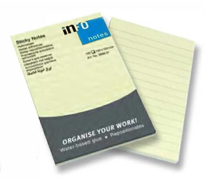 Öntapadós jegyzettömb 100x150 vonalas 100 lap Info