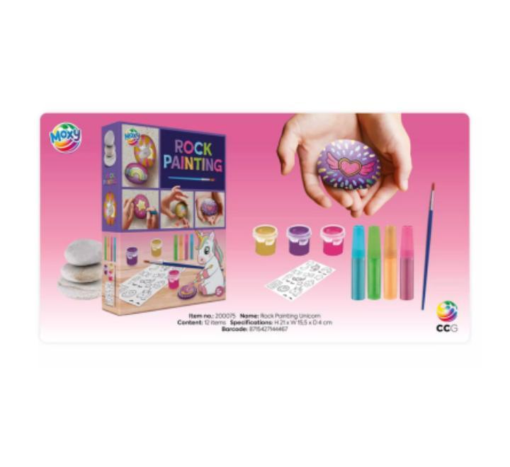 Rock painting Unicorn, 3 rocks, brush