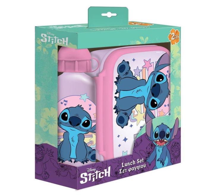 Lunch box 800ml, Water, Aluminium500ml set Lilo&Stit