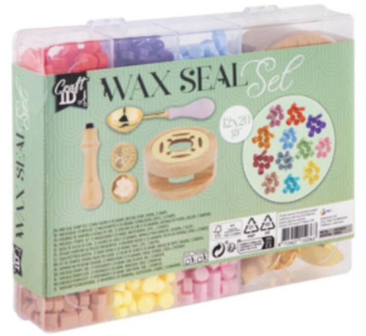 Set Ceara 12cul+2 sigilii+ lingura+ plita incalzit ceara