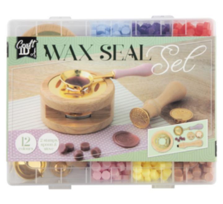 Set Ceara 12cul+2 sigilii+ lingura+ plita incalzit ceara