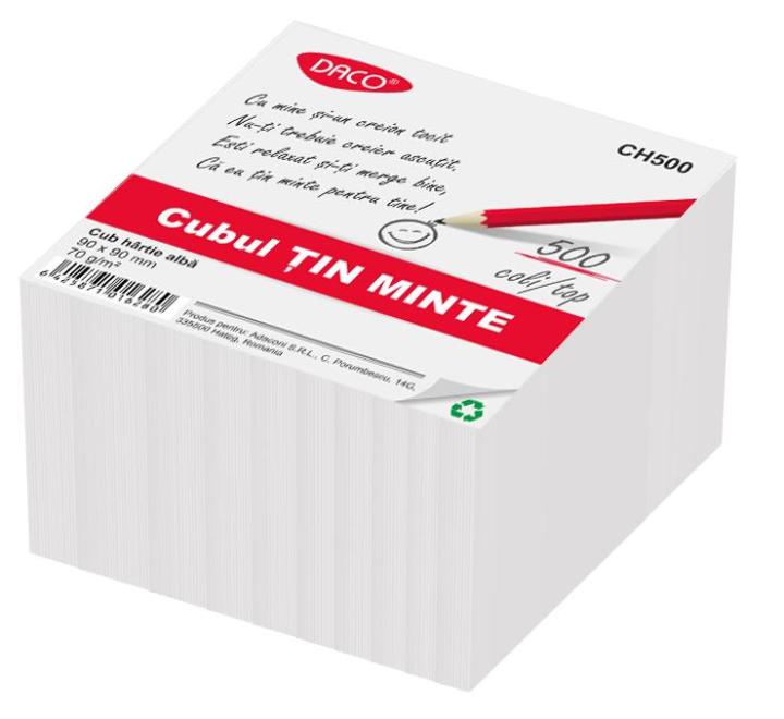 Cub hartie alb 9x9cm 500 coli