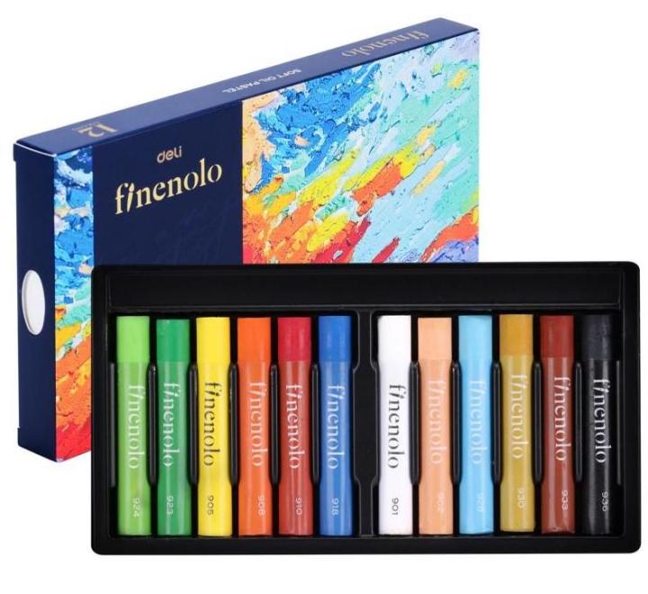 Professzionális olajpasztellkréta, 12 szín Finenolo Deli