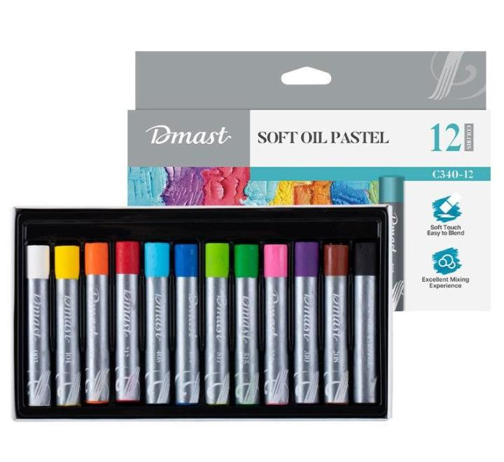 Professzionális olajpasztell ceruzák, 12 szín Dmast By Pebeo