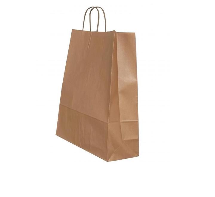 Punga hartie maner rasucit 22x 10x 31cm bronz/alb