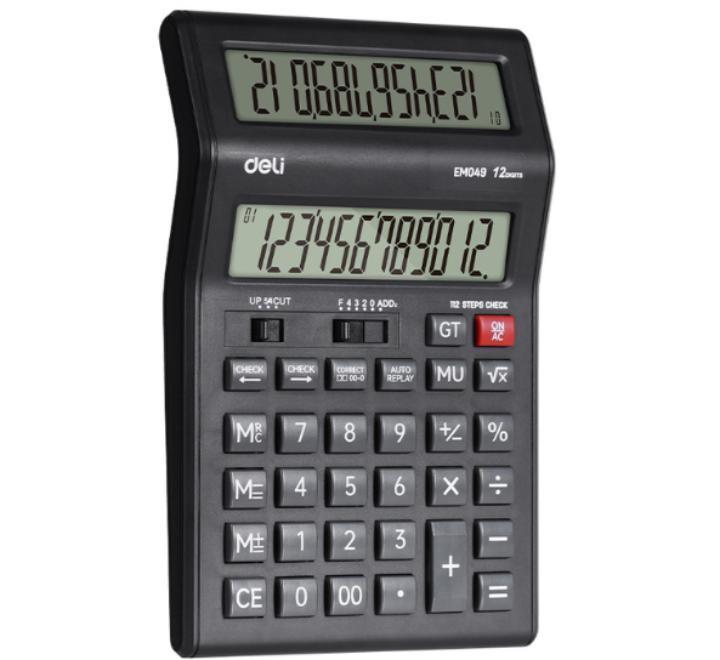 Asztali számológép 12 számjegyű kettős kijelzős  Deli