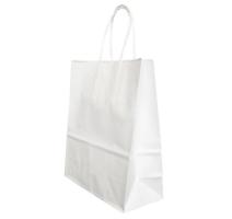 Punga hartie maner Rasucit 18+8*22cm Alb Papitoti