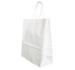 Punga hartie maner Rasucit 18+8*22cm Alb Papitoti