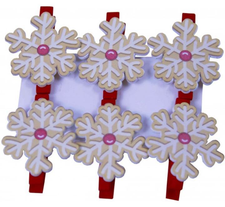 Accesorii creatie lemn  fulg de nea 4,5cm