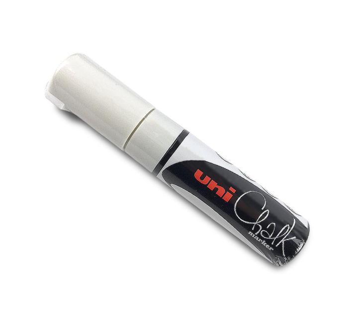UNI Chalk PWE-8K krétás jelölő, ferde hegyű, 8,0 mm – Szín: fehér