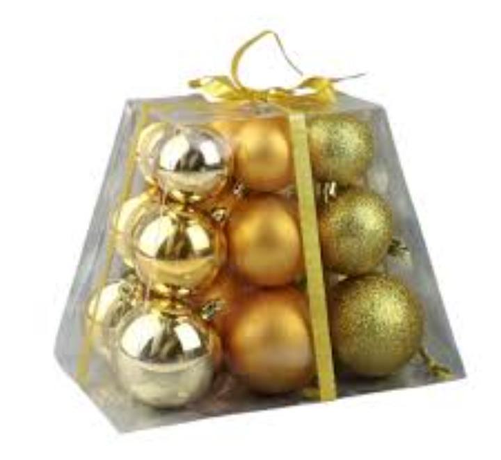 Glob de craciun 7-6-5cm galben