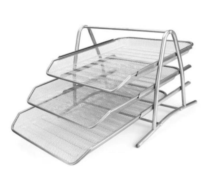 Irattartó fémtálca 3/szett ezust