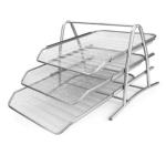 Irattartó fémtálca 3/szett ezust