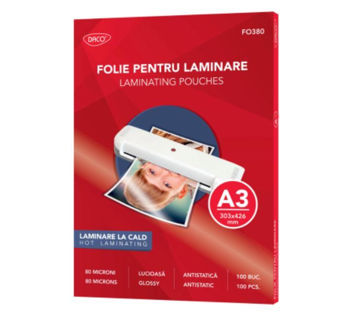 A3 80 mikronos lamináló fólia 100/top Daco