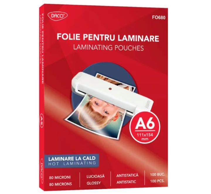A6 80 mikronos lamináló fólia 100/top Daco