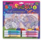 Set creativ, 6culori x 10.5ml, 2 sabloane mari, diverse culori, Amos, Sun Deco IV