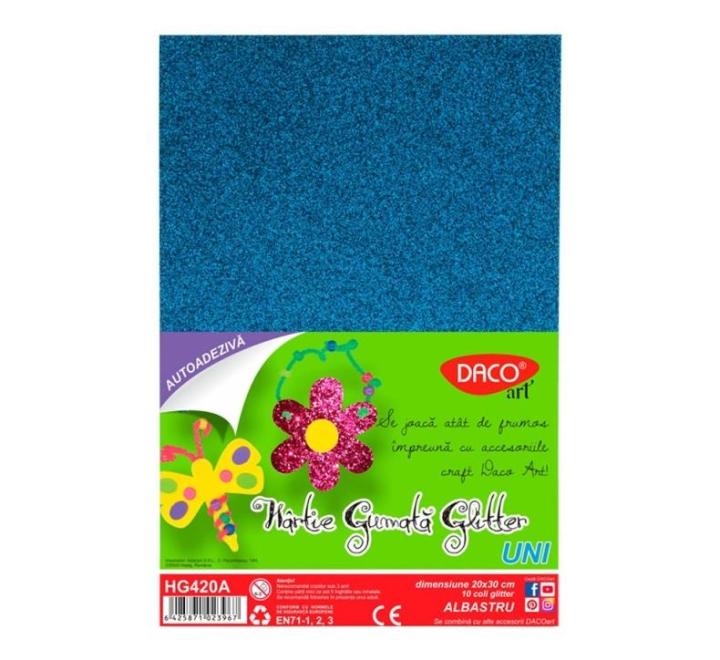 Dekorgumi csillogós Daco kék