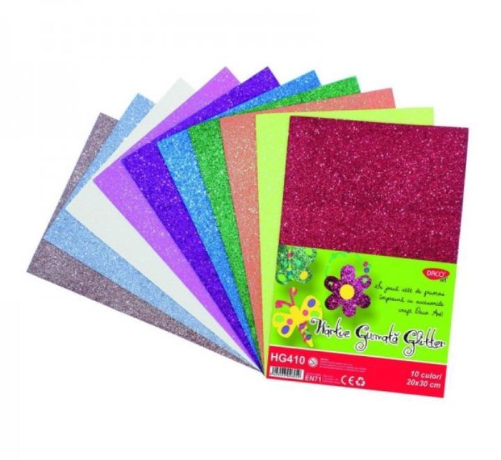 Csillogó dekorgumi 10 szín