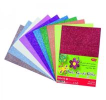 Hartie gumata glitter 10 culori