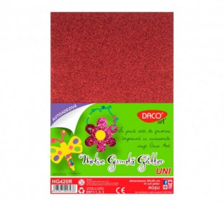 Csillogó dekorgumi piros