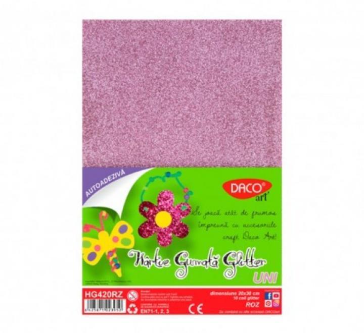 Csillogó dekorgumi rózsaszín