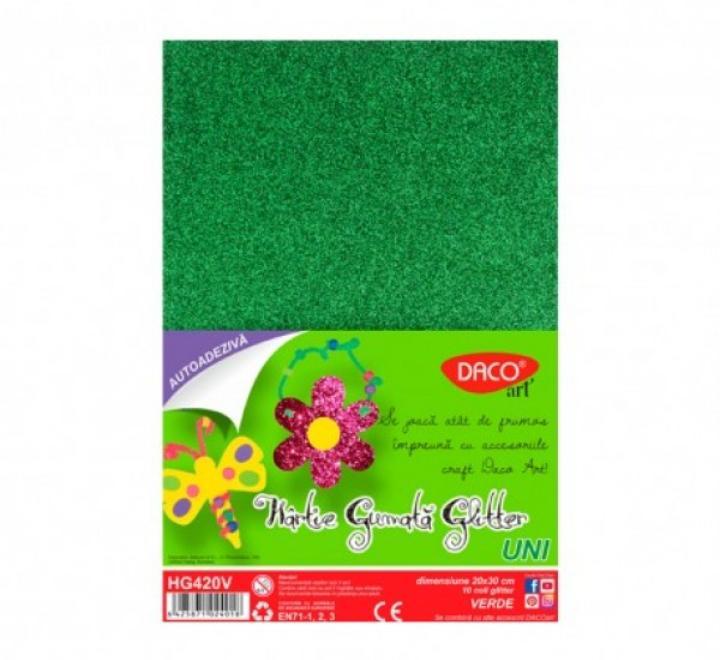 Csillogó dekorgumi zöld