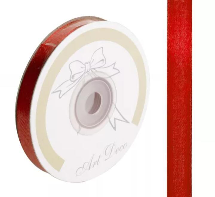 Panglica satin 10mmx25 m rosu