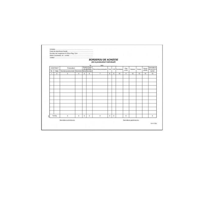 Borderou de achiziti