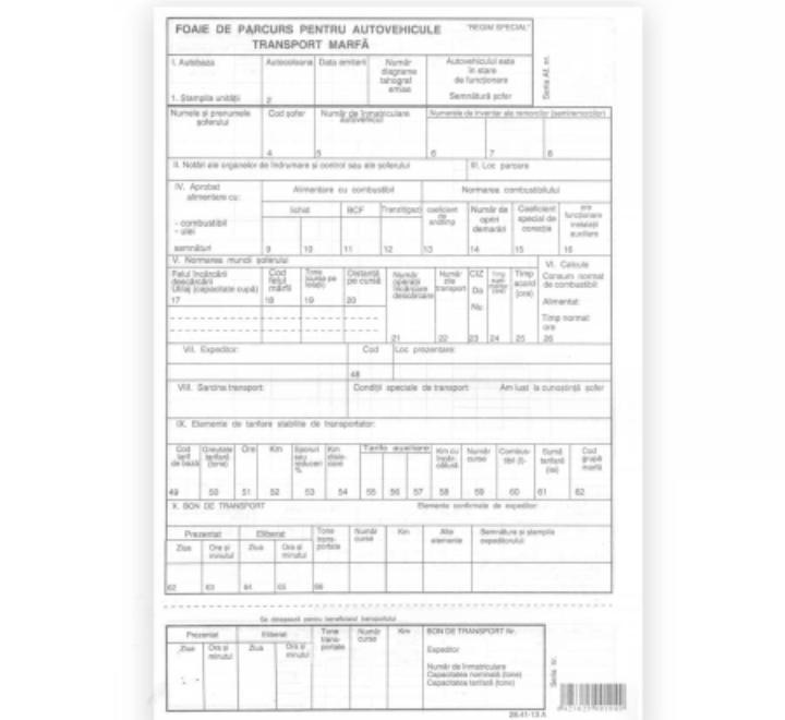 Áruszállítási menetlevél A4