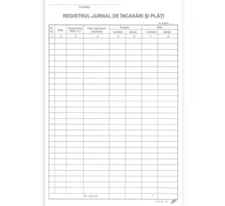 Registrul-jurnal de incasari si plati