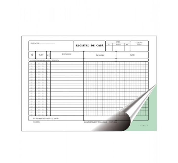 Kassza nyilvántartó füzet, 2 példányos, fekvő