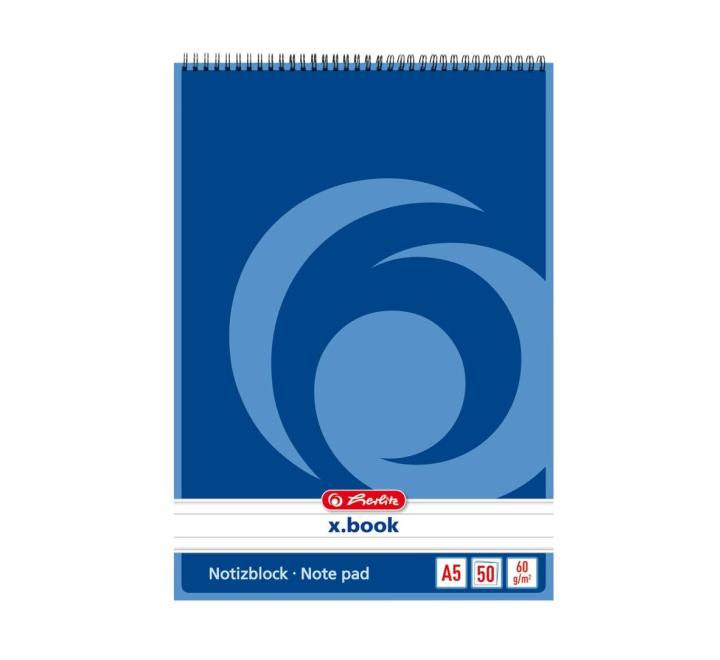 Notesz A5 50 lap vonalas spirálos