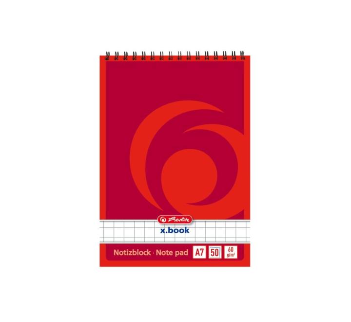 Notesz A7 50 lap kockás spirálos