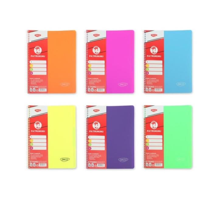 Füzet A4 120 lap 4 tárgy Daco
