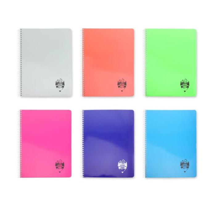 Füzet A4 144 lapos, spirálos vonalas műanyag borítós