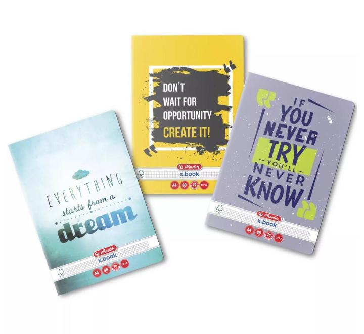 Füzet A4 80 lap kockás Quotes Herlitz