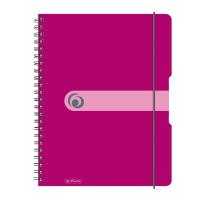 Kockás füzet A4 80 lap, spirálos gumival ellátott fukszia színū