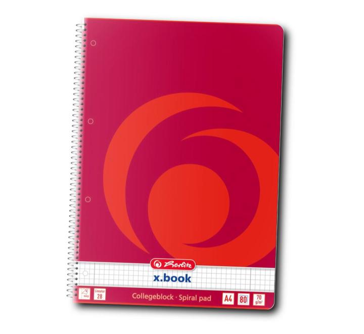 Füzet A4 80 lap, spirálos, kockás Herlitz